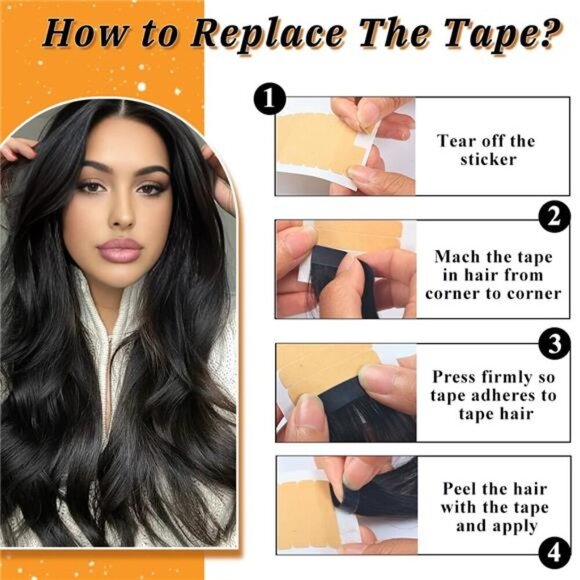 Tape in Hair Extensions Human Hair, 14 Inch Human Hair Tape in Extensions 20Pcs - Picture 6 of 14